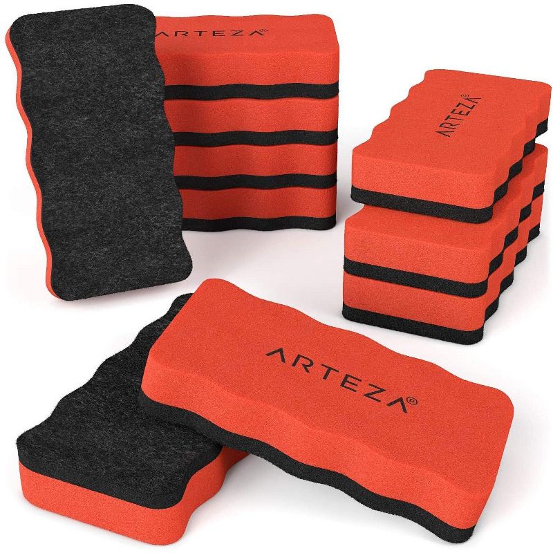 Arteza Magnetic Dry Erase Whiteboard Erasers - 10 Pack (ARTZ-9103)