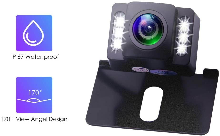 EINCAR Backup Camera for Cars Pickup Trucks SUVs Vans RVs Car Rear View Camera 6 LED Night Vision IP67 Waterproof Reverse Camera Rearview 170&deg; Wide View Angle