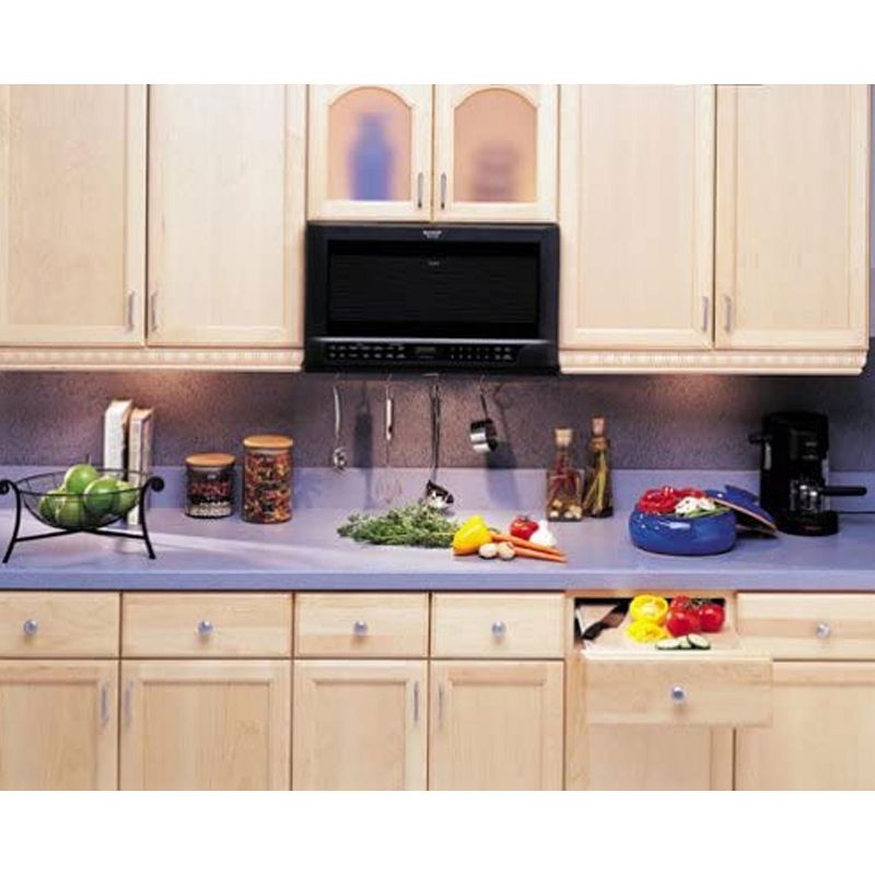 Sharp R1210T Compact 1.5 Cubic Feet 1100 Watt Over the Counter Carousel Microwave Oven with Sensor Cook, Black (Certified Refurbished)