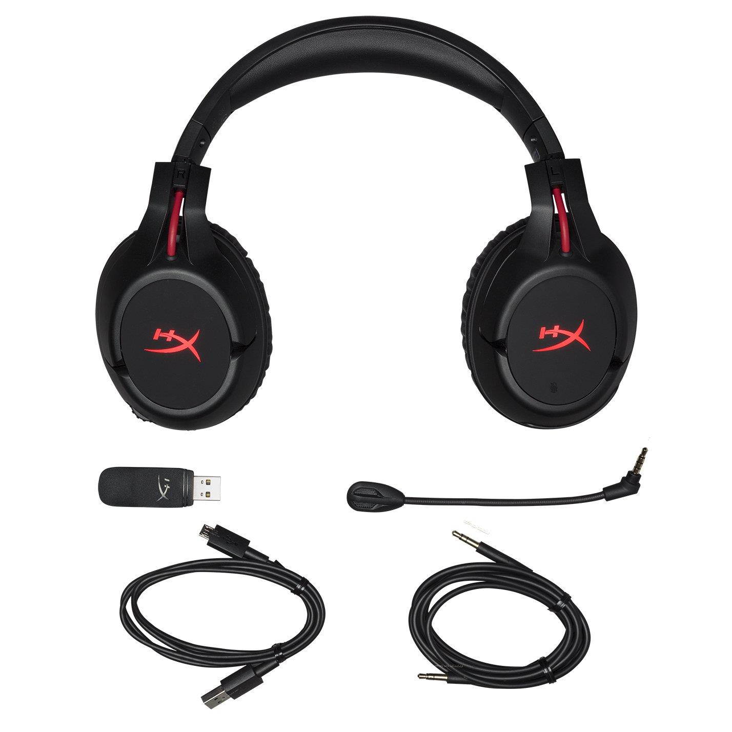 HyperX Cloud Flight - Wireless Gaming Headset - 30 Hour Battery Life - Immersive In Game Audio and HyperX Pulsefire Surge - RGB Gaming Mouse, 360&deg; RGB Light Effects & Macro Customization