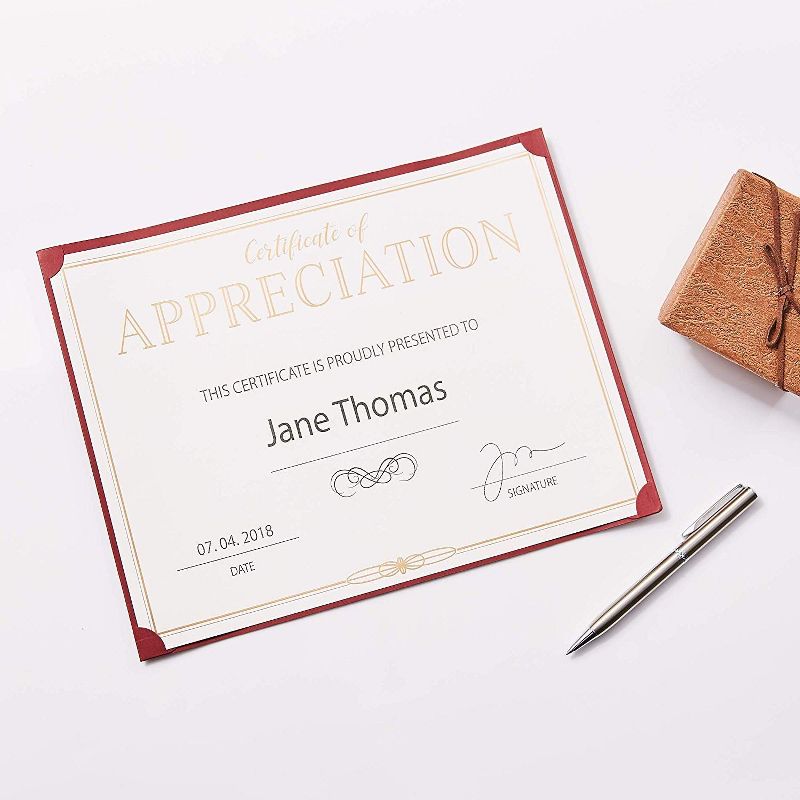 Best Paper Products 48-Pack Gold Foil Certificates of Appreciation Award Paper Sheets, A4 Letter Size 8.5 x 11 in