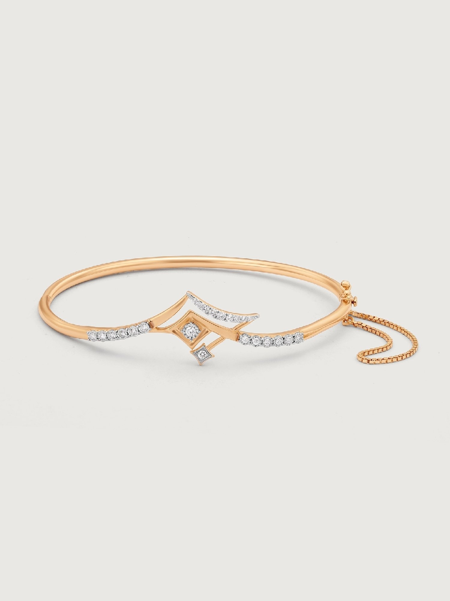 Mia by Tanishq Cosmic Comet Cuff 14k Gold & Diamond Bangle