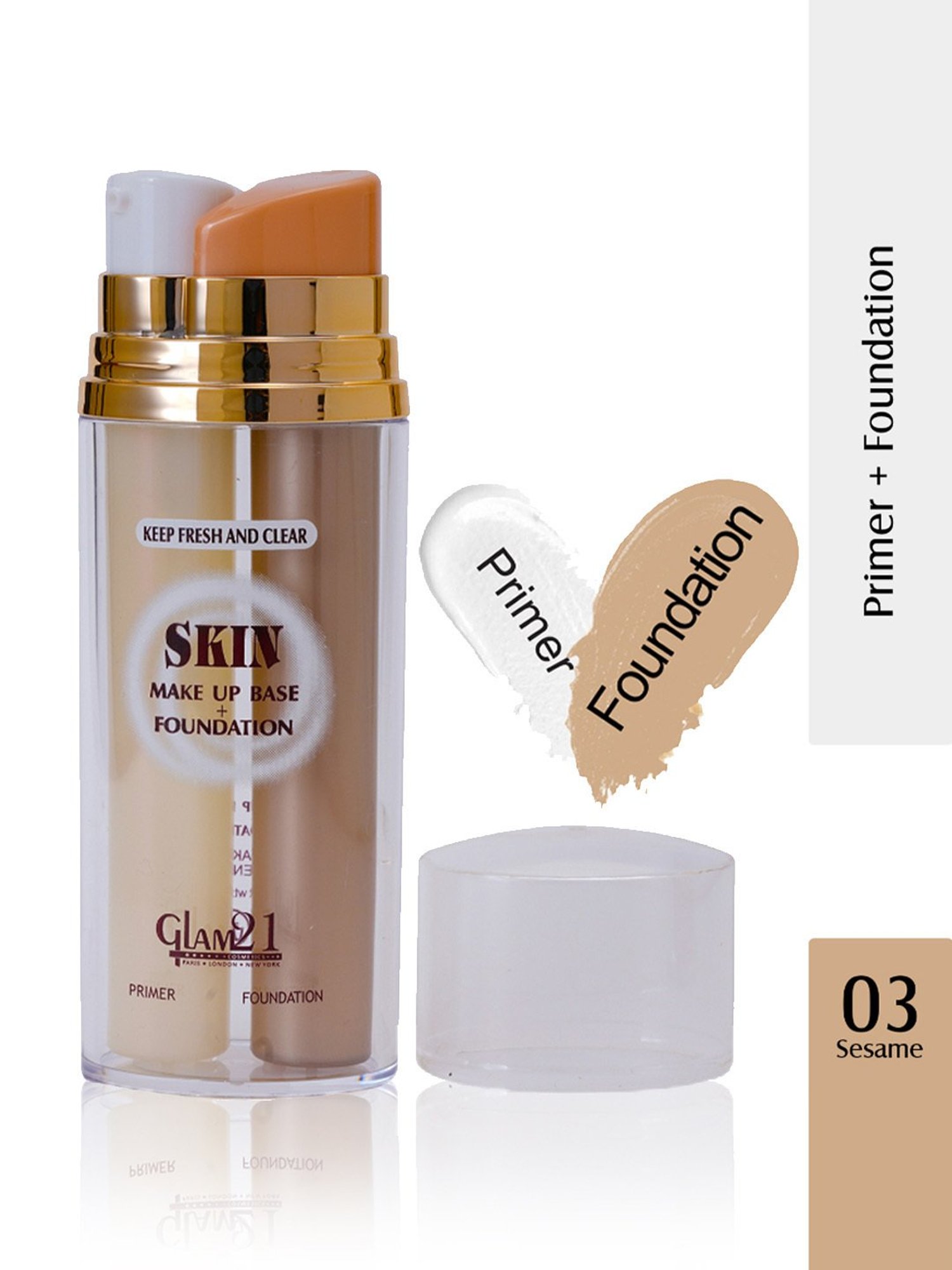 Glam21 Skin Make Up Base + Foundation 03 Sesame - 60 gm