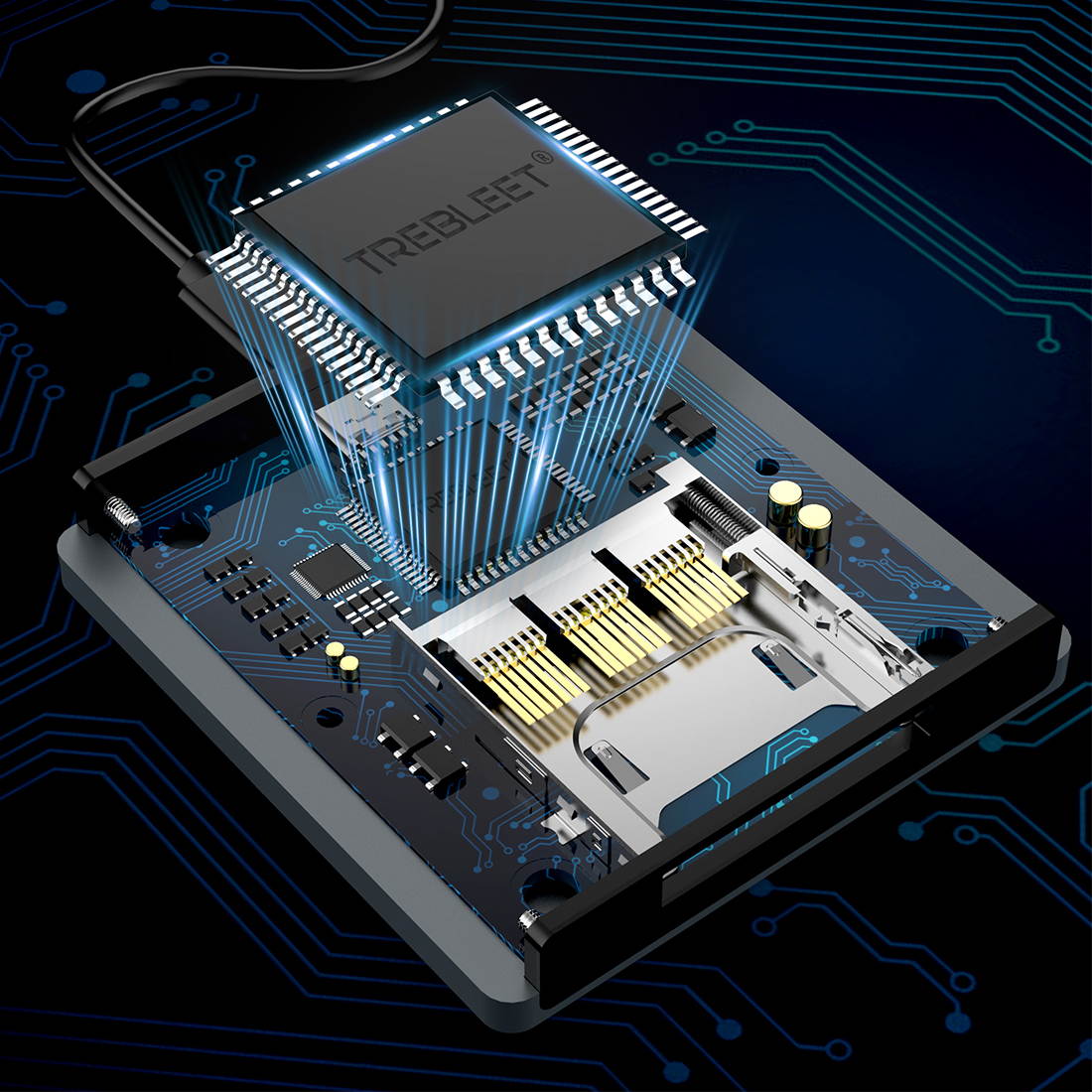 CFexpress Type B Card Reader, USB 3.1 Gen 2 10Gbps, Mini Portable Aluminum External Case, Support Android/Windows/Mac OS