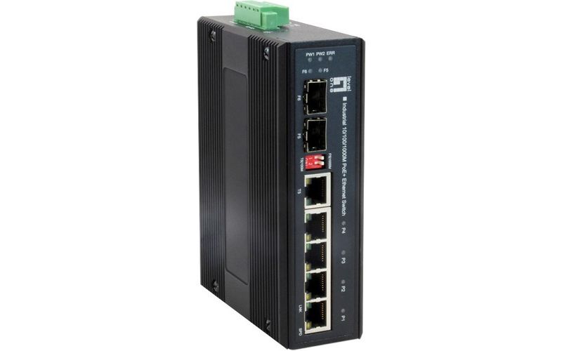 LevelOne IES-0620 Ethernet Switch - 4 Ports - 2 Layer Supported - Modular - Twisted Pair, Optical Fiber - Desktop, Wall Mountable