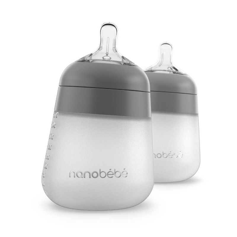 nanobebe Flexy Silicone 2pk Baby Bottles - 9oz