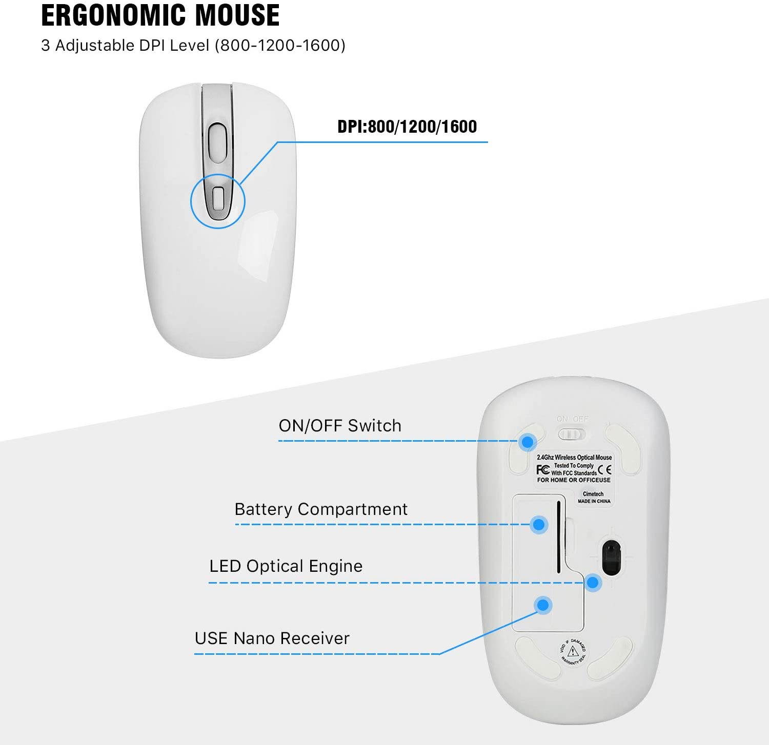 Wireless Keyboard Mouse Combo, Cimetech Compact Full Size Wireless Keyboard and Mouse Set 2.4G Ultra-Thin Sleek Design for Windows, Computer, Desktop, PC, Notebook, Laptop &ndash; Silver