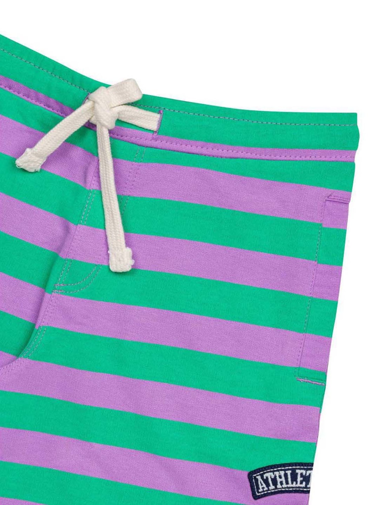 H by Hamleys Boys Green & Purple Cotton Striped Shorts