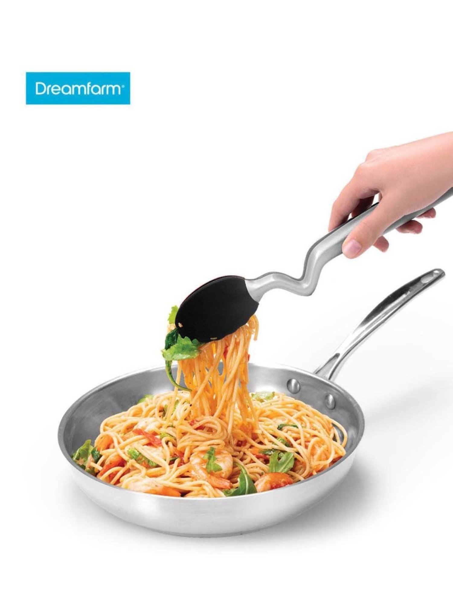 Dreamfarm Black Medium Stainless Steel Tongs With Silicone Heads