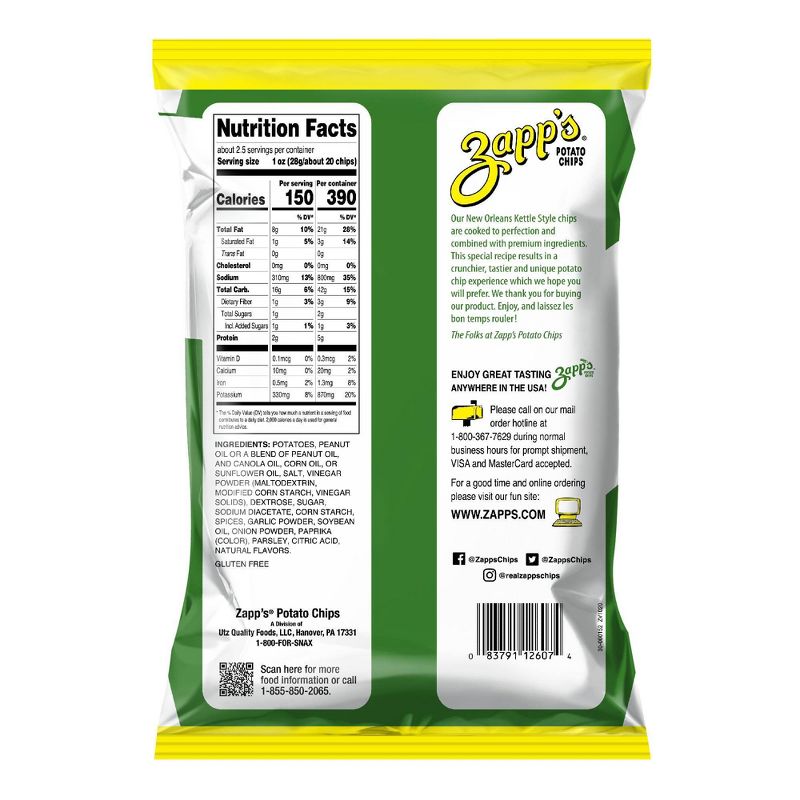 Zapp's Cajun Dill Gator - Tators Kettle Style Potato Chips 2.62oz