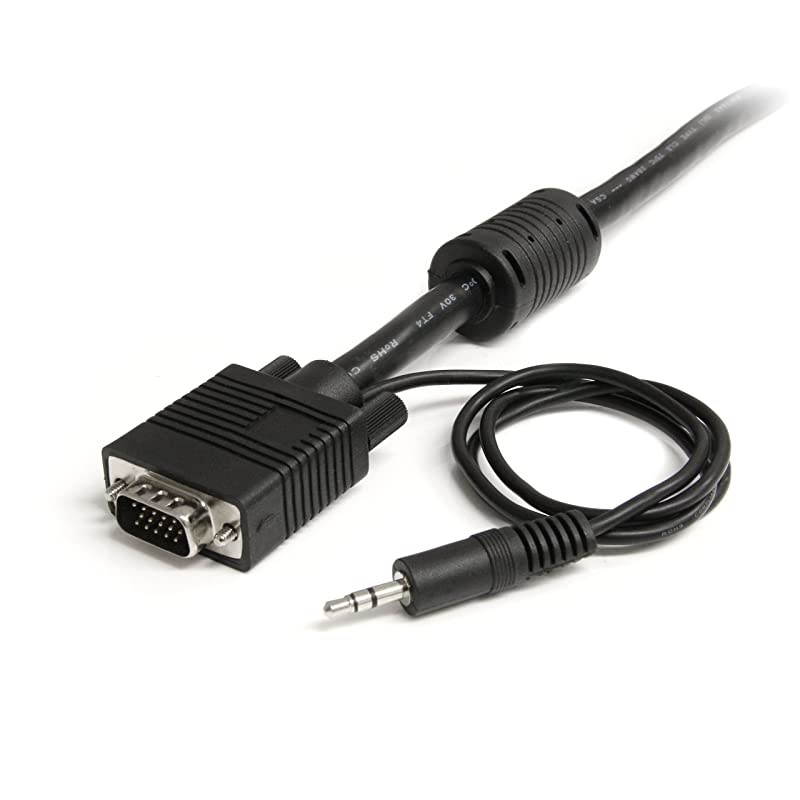 com 30 ft Coax High Resolution Monitor VGA Cable with Audio HD15 M/M (MXTHQMM30A)