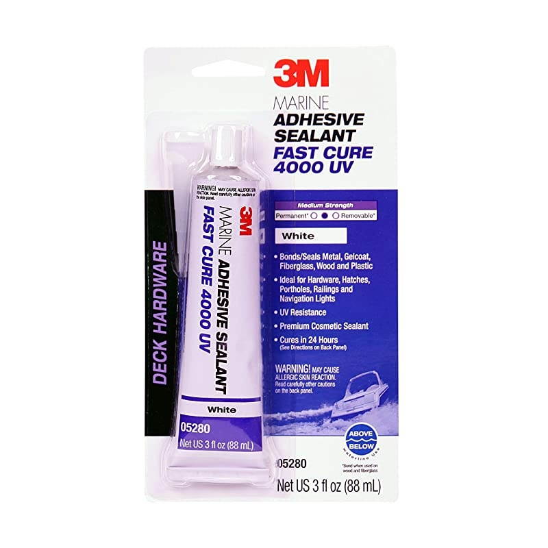 Marine Adhesive Sealant 4000 UV PN05280 White 3 oz Tube