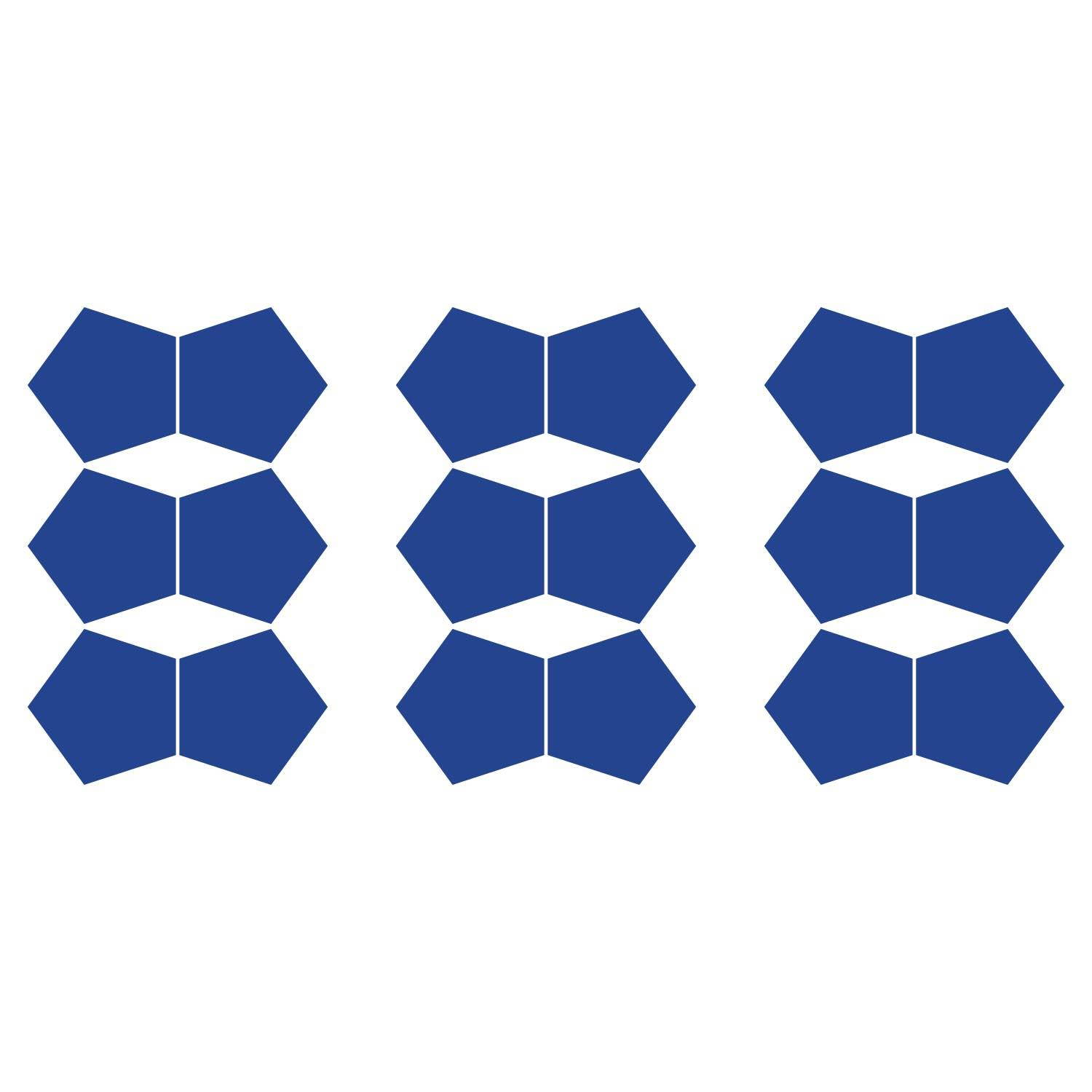 LiteMark 5.5 Inch Red Removable Pentagon Decals - Pack of 8