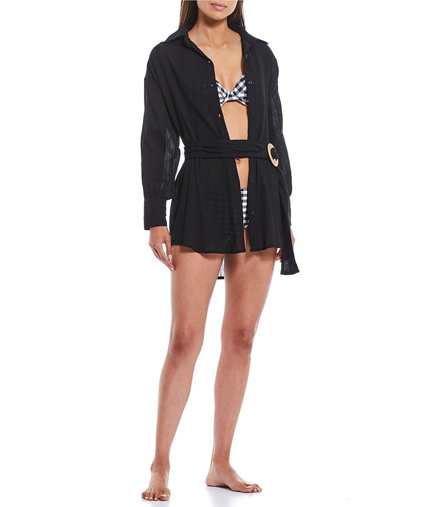 Tommy Bahama Midnight Orchid Tropical Print Scoop Neck Ruffle Hem Spa Dress