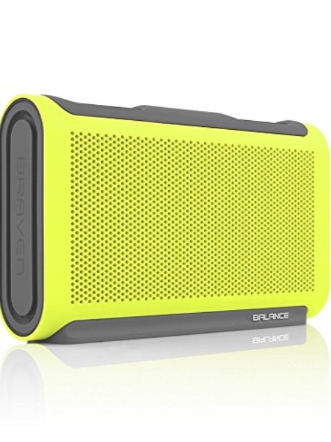 BRAVEN Balance Portable Wireless Bluetooth Speaker [18 Hour Playtime][Waterproof] Built-in 4000 mAh Power Bank - Retail Packaging - Electric Lime