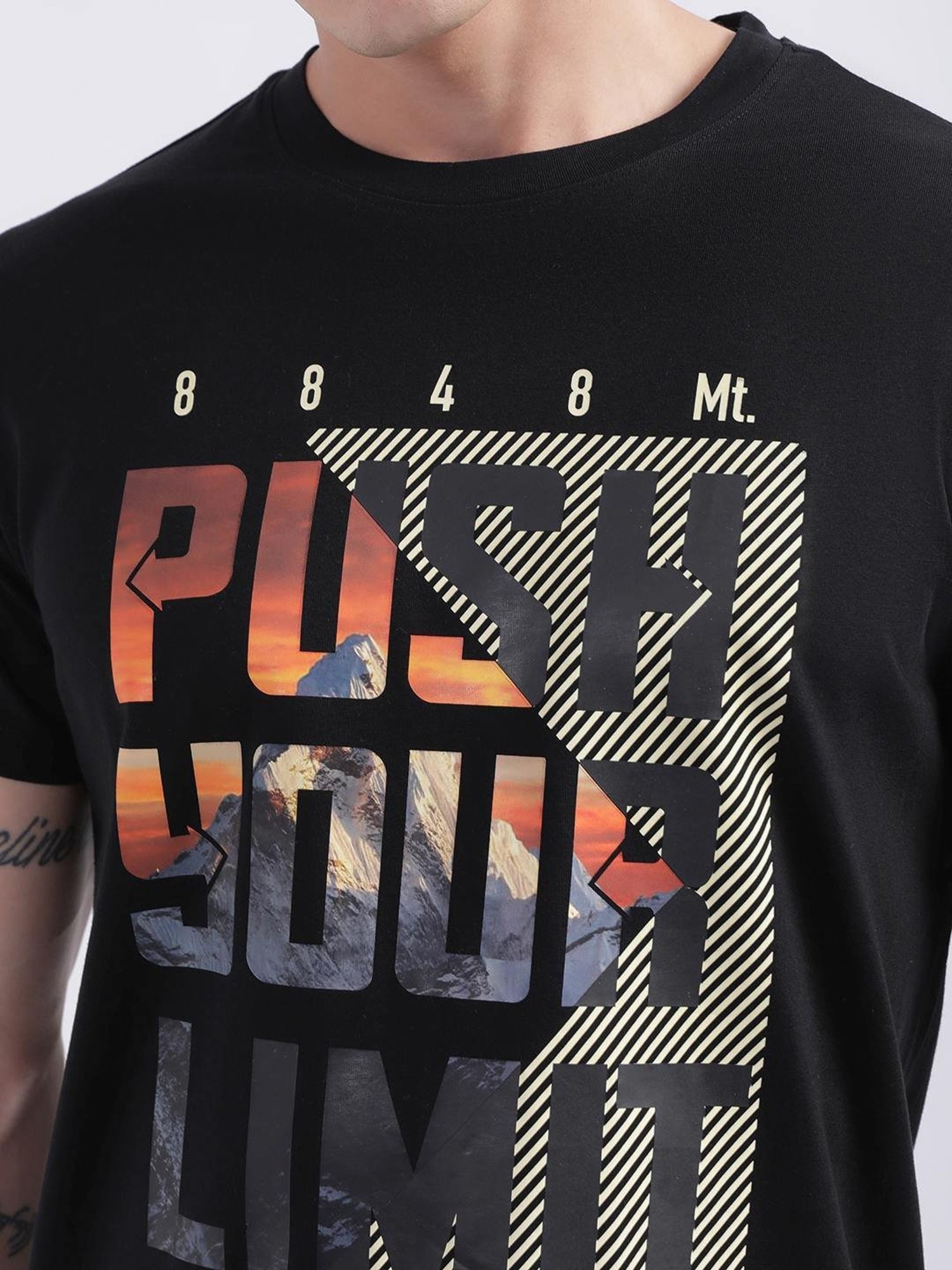 Iconic Men Printed Regular Fit Cotton T-shirt