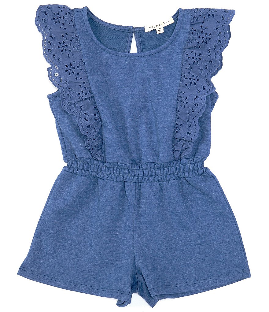 Copper Key Little Girls 2T-6X Ruffle-Sleeve Romper