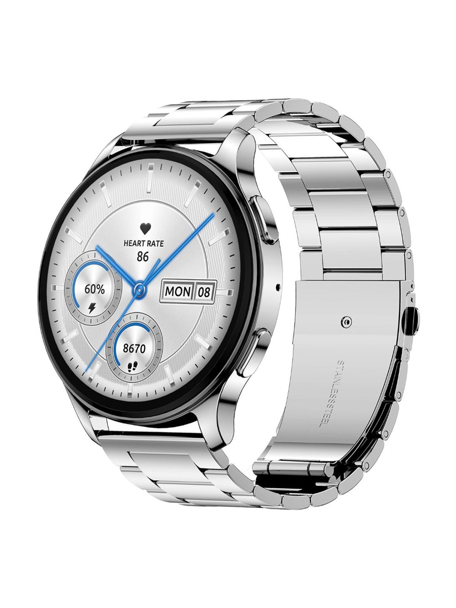 Amazfit Pop 3R BT Calling Smartwatch with 1.43inch AMOLED Display & 12 Day Battery (Metallic Sliver)