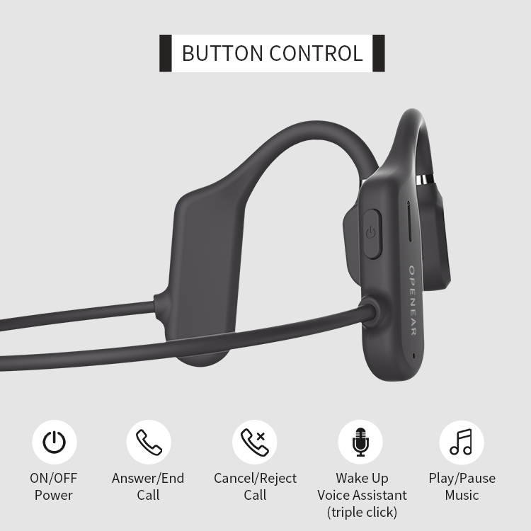 DESFLOW Bone Conduction Headphones Bluetooth 5.0 Sports Headset Open Ear for Running Bicycling Hiking