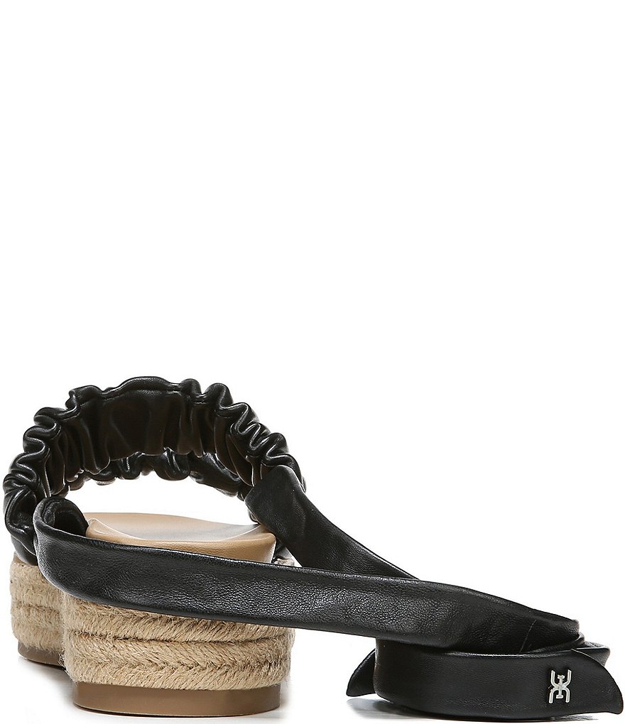 Sam Edelman Kerin Ruched Leather Espadrille Platform Sandals