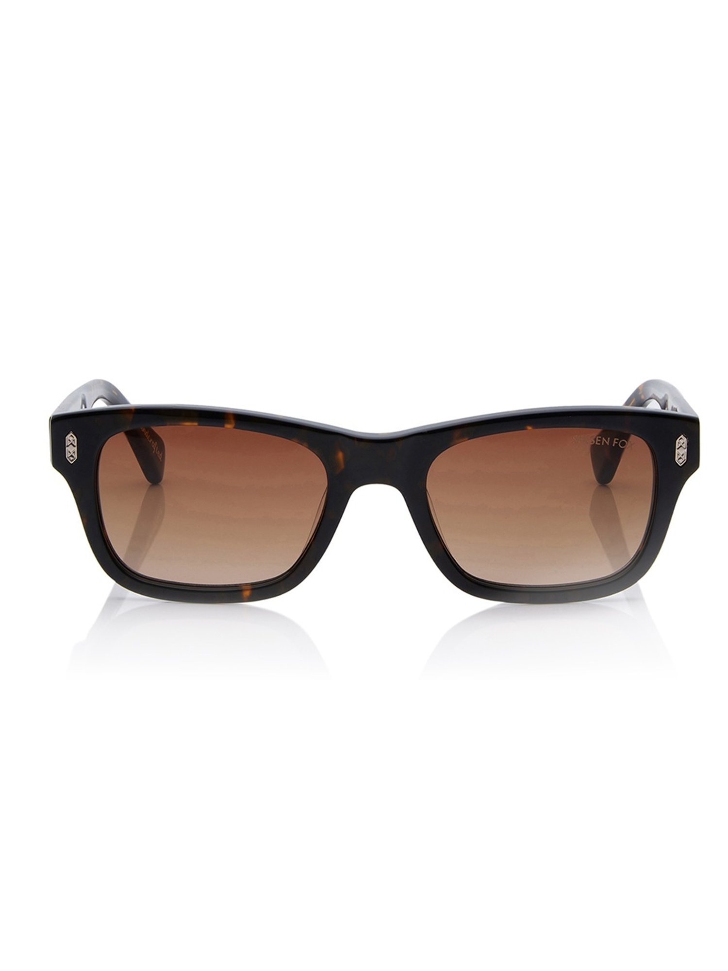 Shisen Fox Gazo Dark Havana Rectangular Unisex UV Protection Sunglasses -52 mm