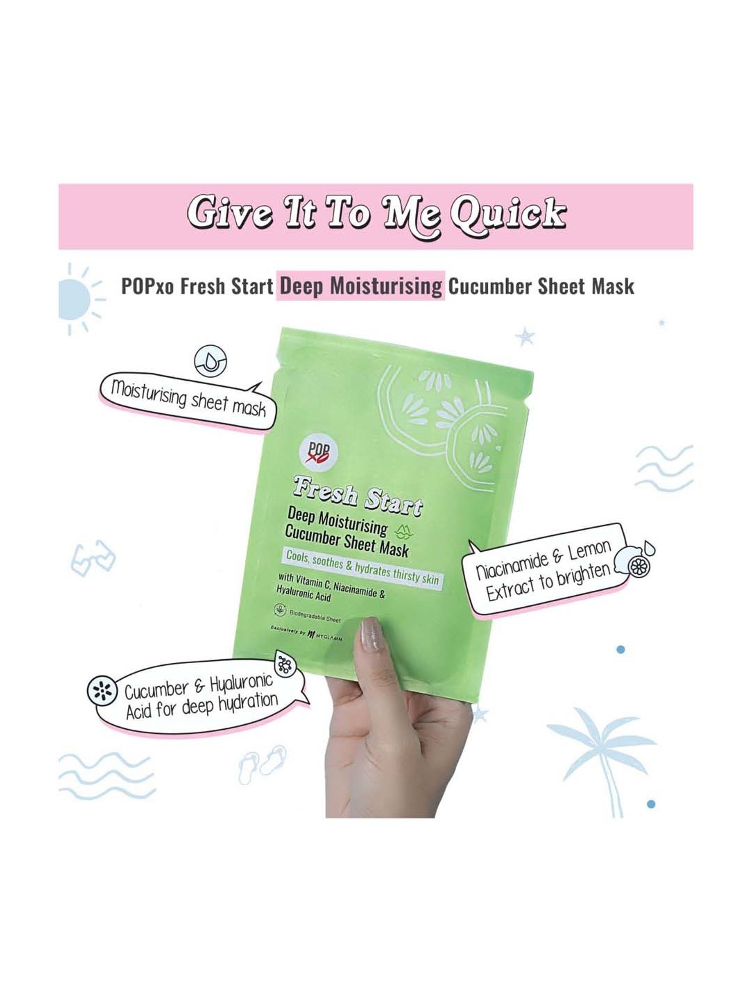 MONDSUB WitchHazel+Lavender+Q10 Sheet Masks (Pack of 3) - 20 gm Each