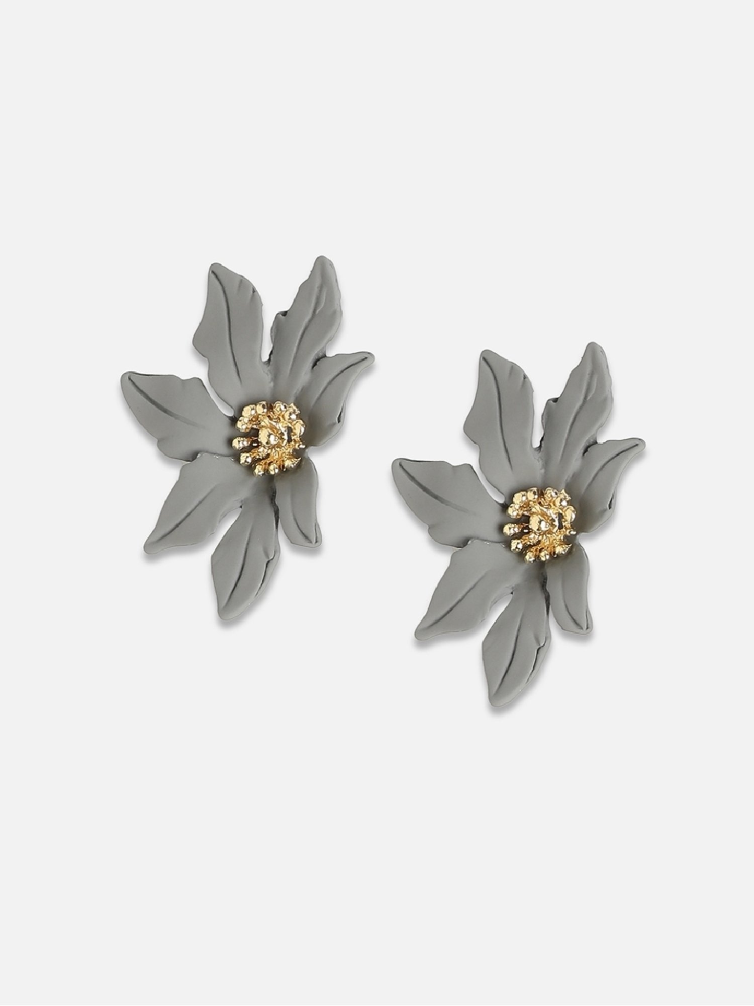 Sohi Women's Flower Odessey Stud Earrings  Moon Grey