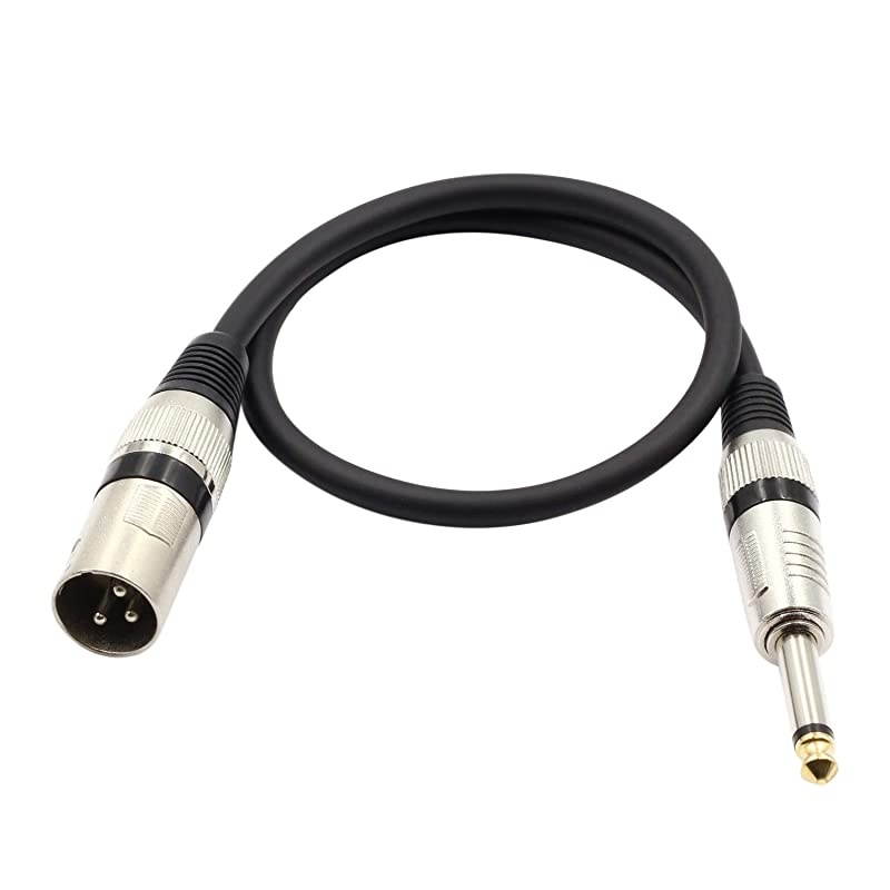 Unbalanced 14 TS Mono to XLR Male Cable Gold Plated 635mm Plug to Male XLR Microphone Cable Interconnect Cable 16 Feet