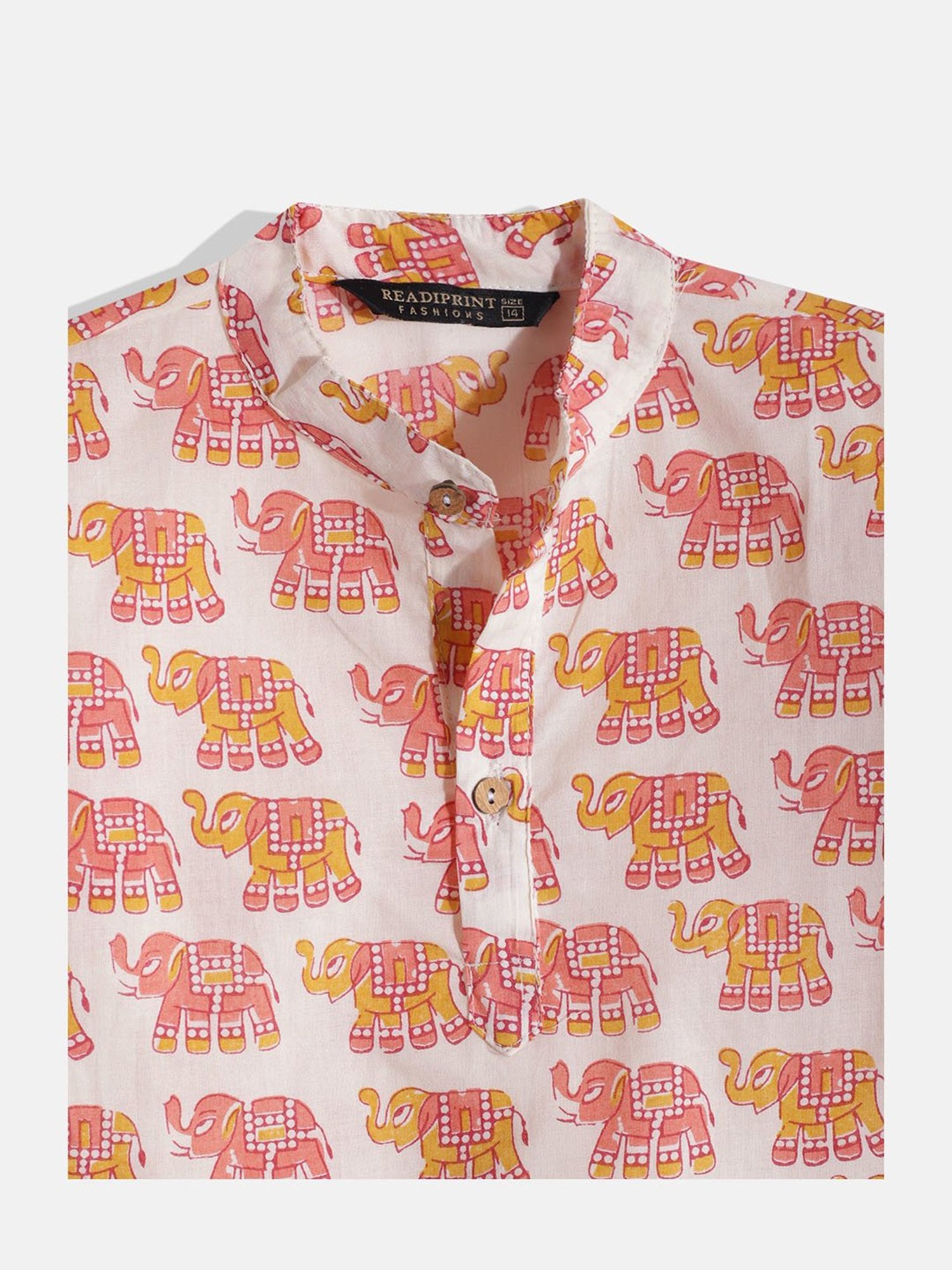 READIPRINT FASHIONS Kids Cream Printed Full Sleeves Kurta With Dhoti