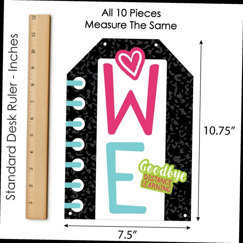 Big Dot of Happiness Goodbye Distance Learning - Hanging Vertical Paper Door Banners - Back to School Classroom Wall Decor Kit - Indoor Door Decor