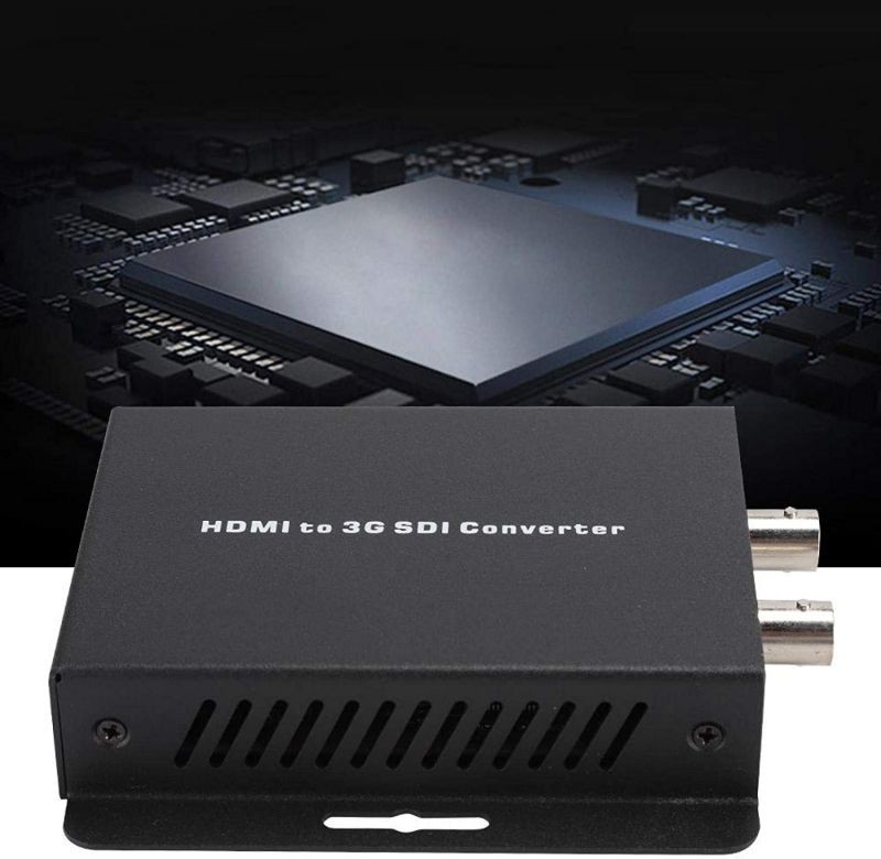 Black Long-Distance Transmission Converter Box HDMI Metal Durable Metal Converter for HDMI to 3G SDI(U.S. regulations)