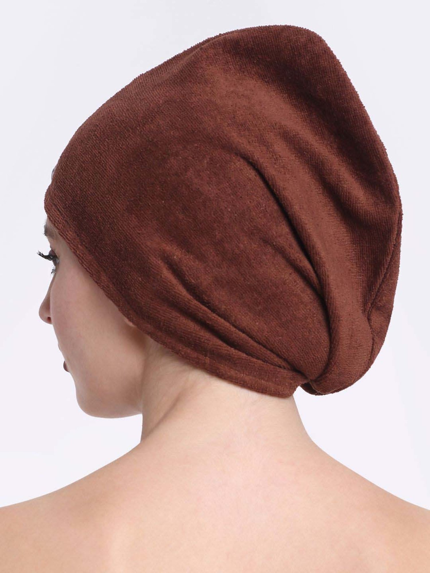 Creeva Luxury Brown Cotton 380 GSM Hair Wrap