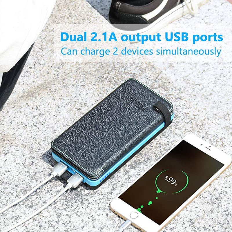 Solar Charger 25000mAh  Portable Solar Power Bank Dual USB Ports Waterproof External Battery with LED Flashlight for Smartphones Tablets and More