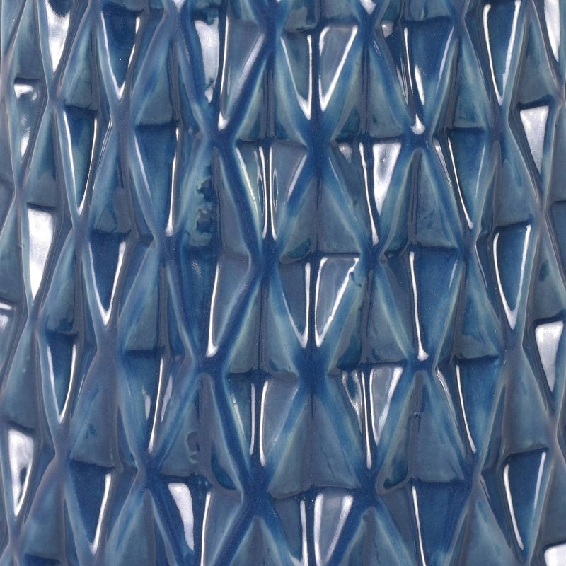 26.5" Set of Two Jameson Textured Ceramic Table Lamp Cobalt Blue - Decor Therapy