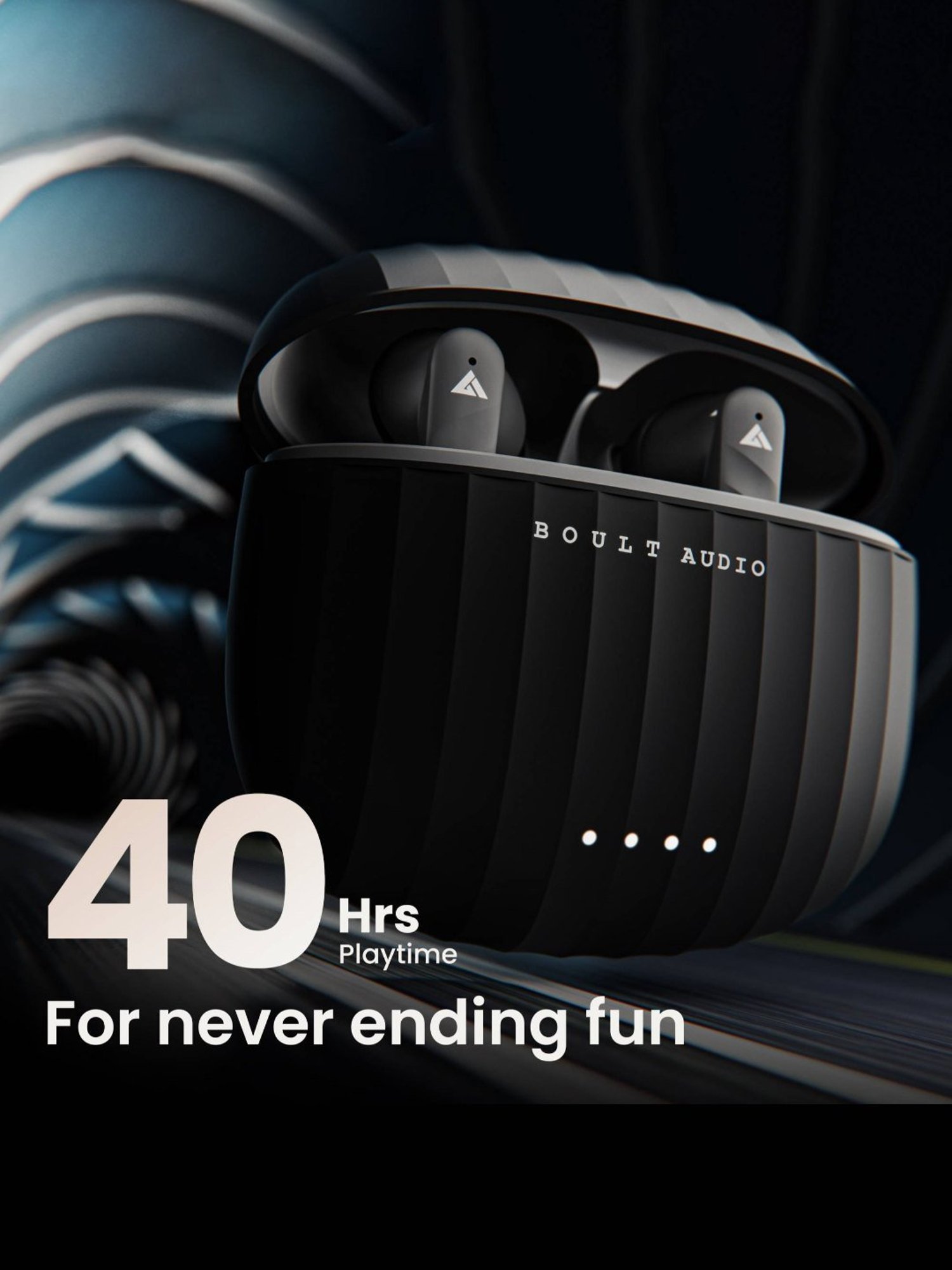 Boult Audio Airbass X45 with Quad Mic ENC, 40H Playtime, True Wireless Bluetooth Earbuds (Black)