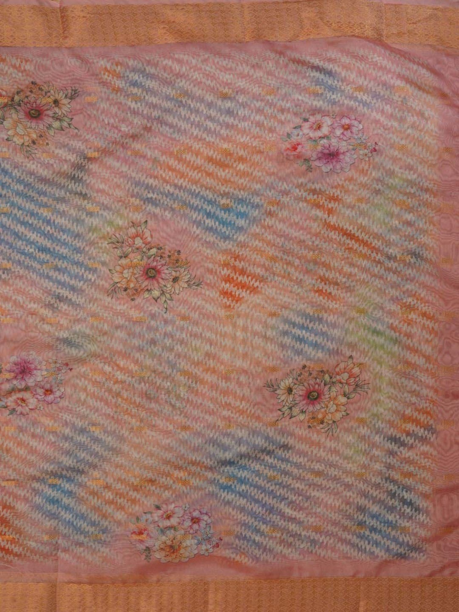 Jaipur Kurti Peach Embroidered Unstitched Dress Material