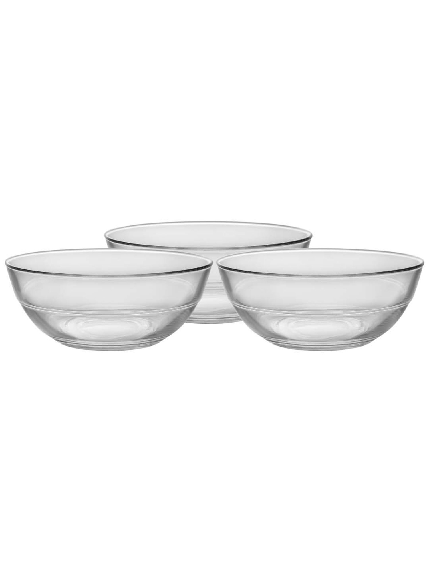 Duralex 'Lys' Transparent Glass 2 Serving Bowl (1.59 L) - Set of 3