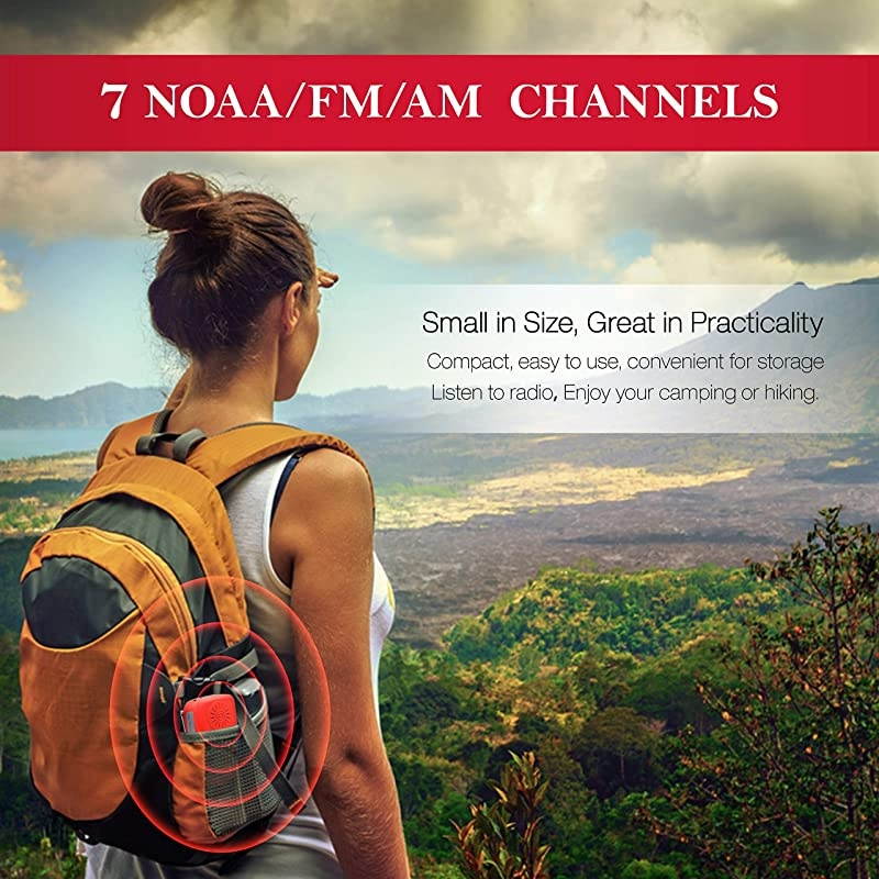 Upgraded Version  Emergency Hand Crank Self Powered AMFM NOAA Solar Weather Radio with LED Flashlight 1000mAh Power Bank for iPhoneSmart Phone