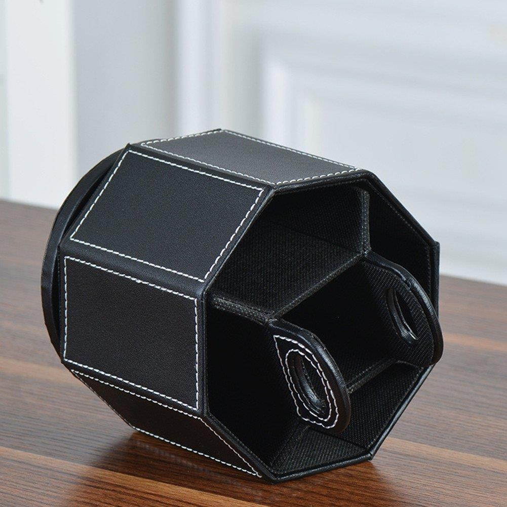 Daixers PU Leather Rotatable Remote Control Holder Storage Container for TV Remote Phone Caddy Eyeglasses