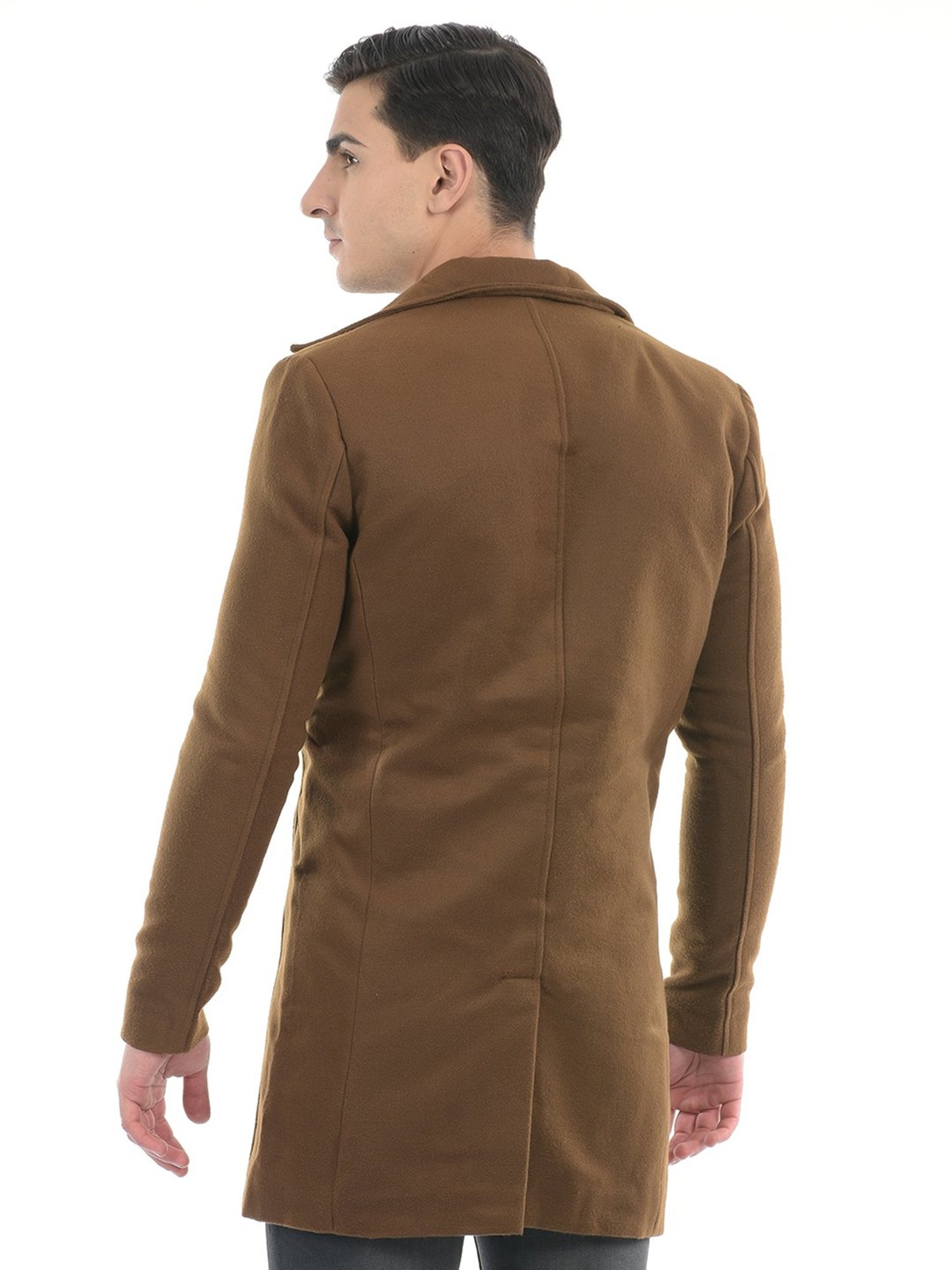 London Fog Brown Regular Fit Overcoat