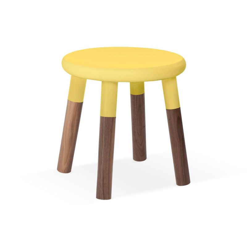 Set of 2 Peewee Wood Veneer Kids' Chairs Solid Walnut/Yellow - Nico & Yeye