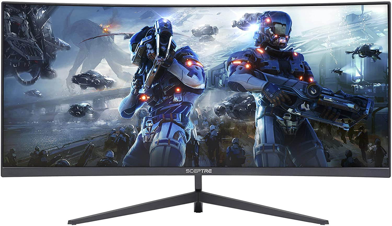 Sceptre 30-inch Curved Gaming Monitor 21:9 2560x1080 Ultra Wide Ultra Slim HDMI DisplayPort up to 200Hz Build-in Speakers, Metal Black (C305B-200UN1)