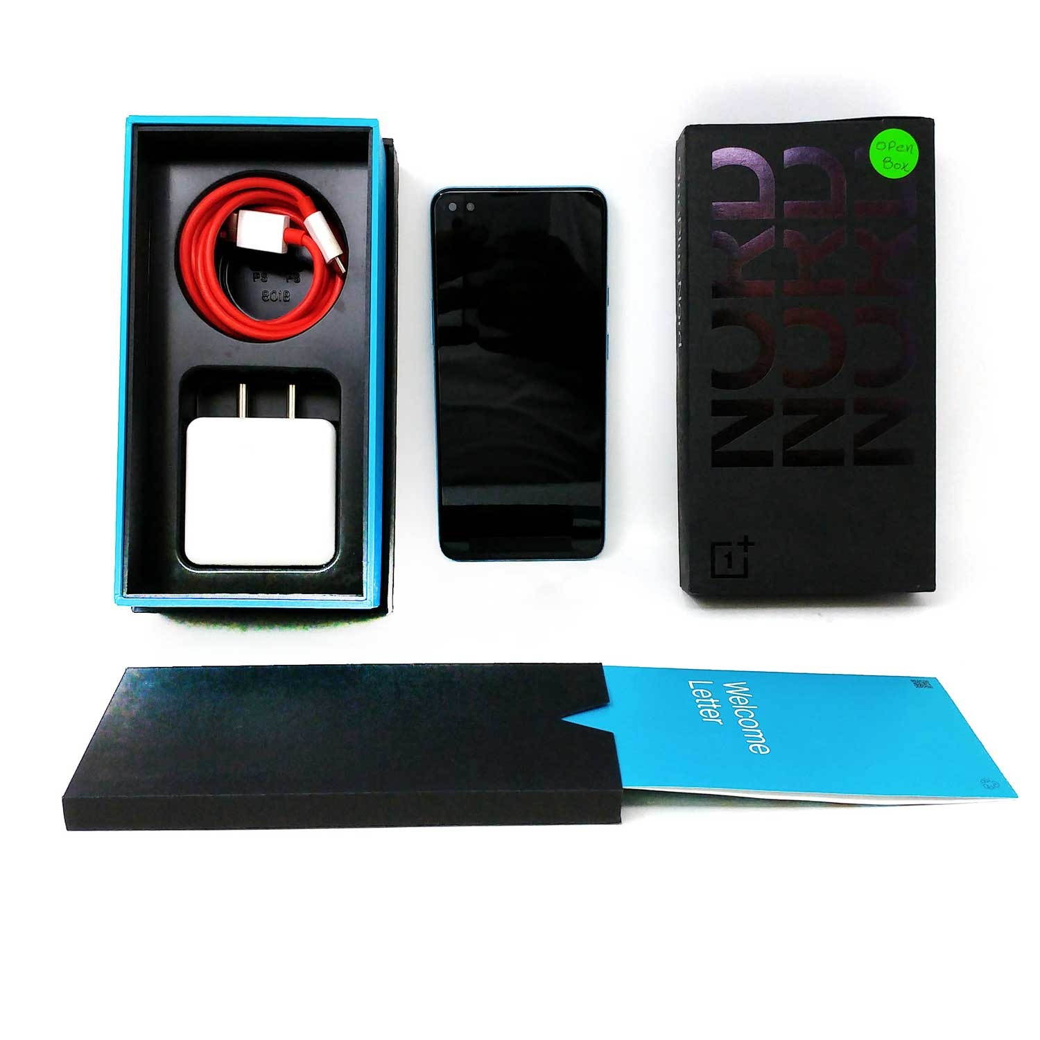 OB OnePlus Nord 256GB AC2001 GSM Factory Unlocked 5G 6.44 in Fluid AMOLED Display 12GB RAM Quad Camera Smartphone - Blue Marble - International Version