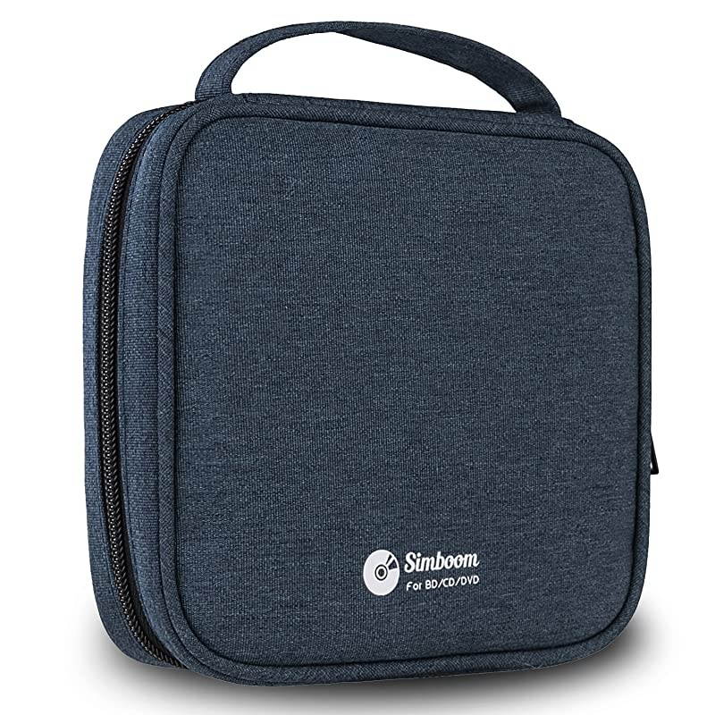 CDDVD Storage Case Travel Bag Portable 32 Disc Wallet Binder Waterproof for Car Home Office Blue