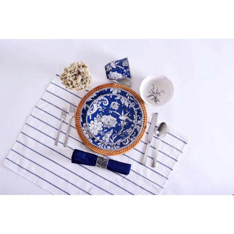 16pc Porcelain Adelaide Dinnerware Set Dark Blue - 222 Fifth