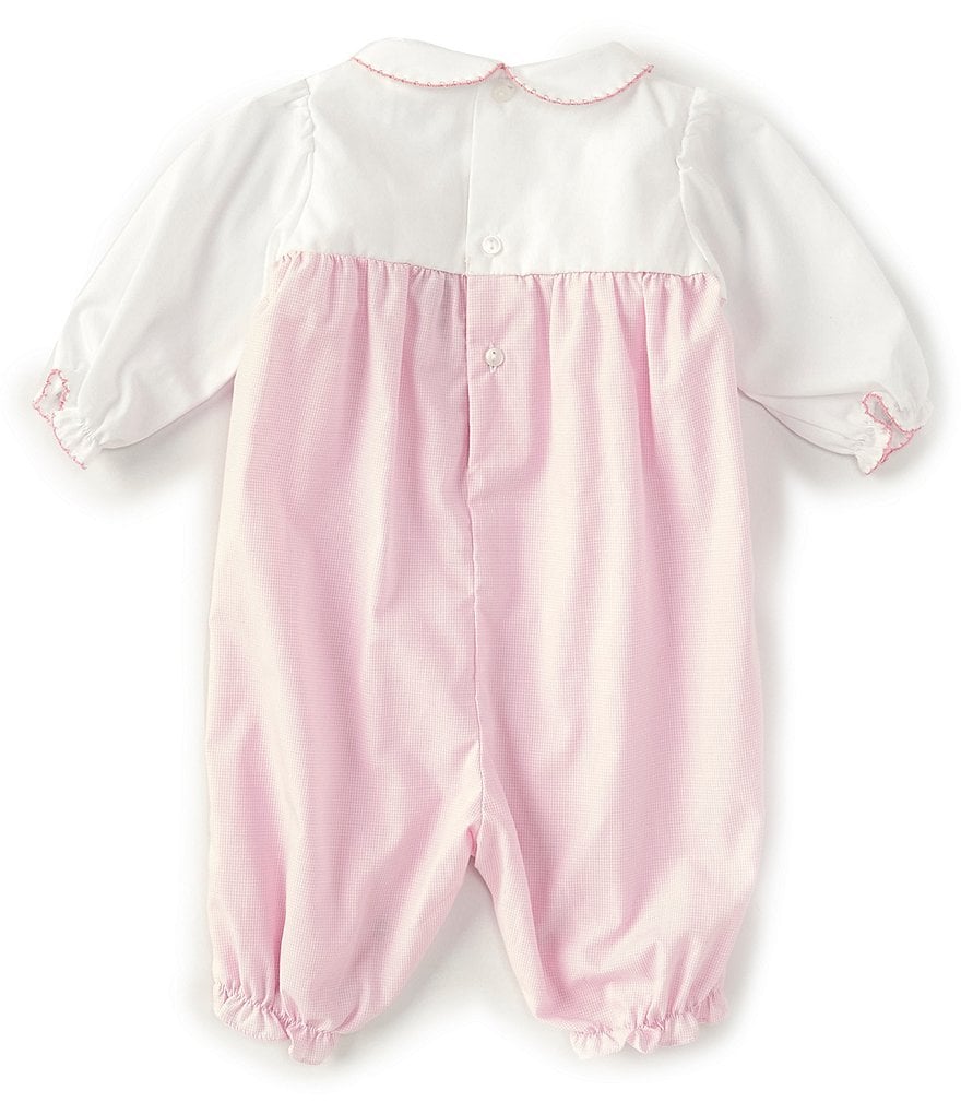 Petit Ami Baby Girls Newborn Long Sleeve Pink Animal Coverall