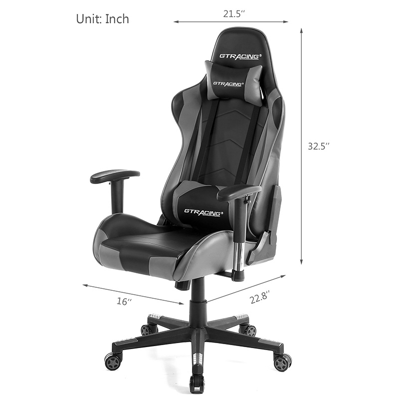 GTRACING Gaming Chair Racing Office Computer Ergonomic Video Game Chair Backrest and Seat Height Adjustable Swivel Recliner with Headrest and Lumbar Pillow Esports Chair