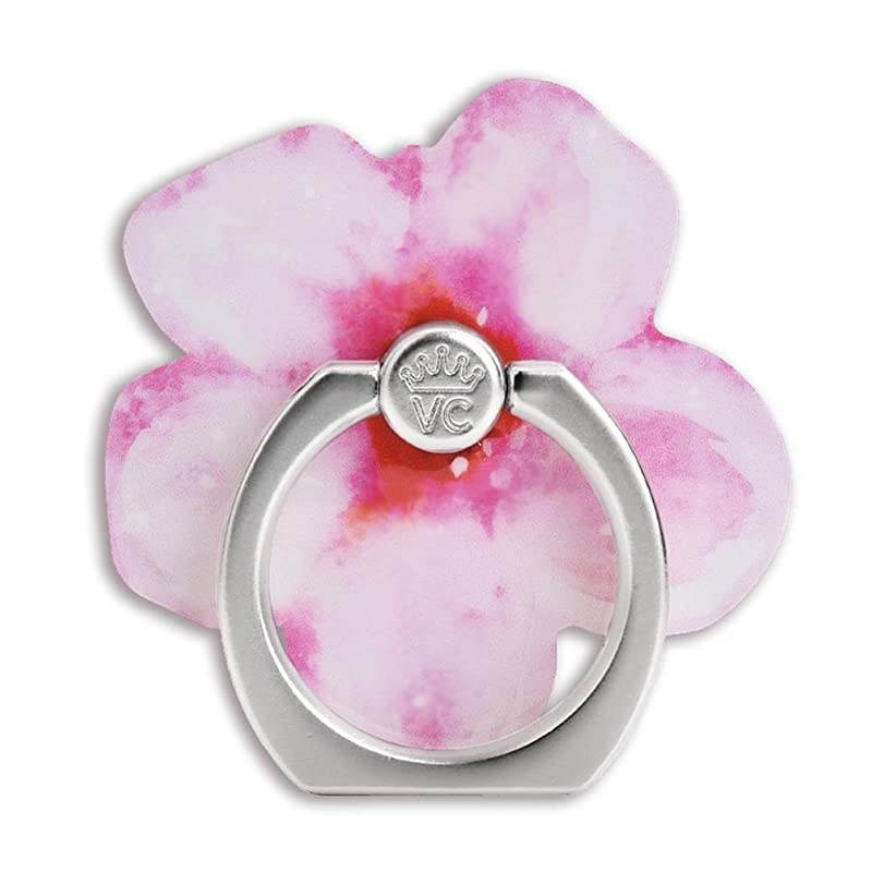 Cell Phone Ring Holder Finger Ring amp Stand Improves Phone Grip Compatible with iPhone Galaxy and Most Cases Except SiliconeLeather Pink Flower