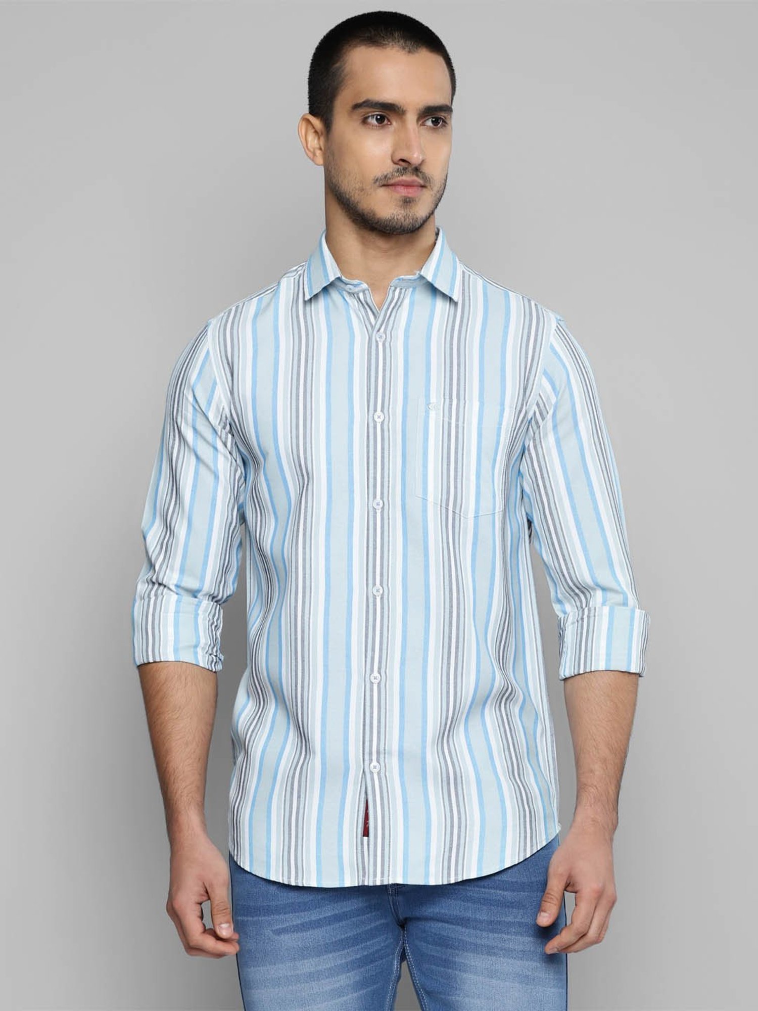 Allen cooper Multicolor Regular Fit Striped Cotton Shirt