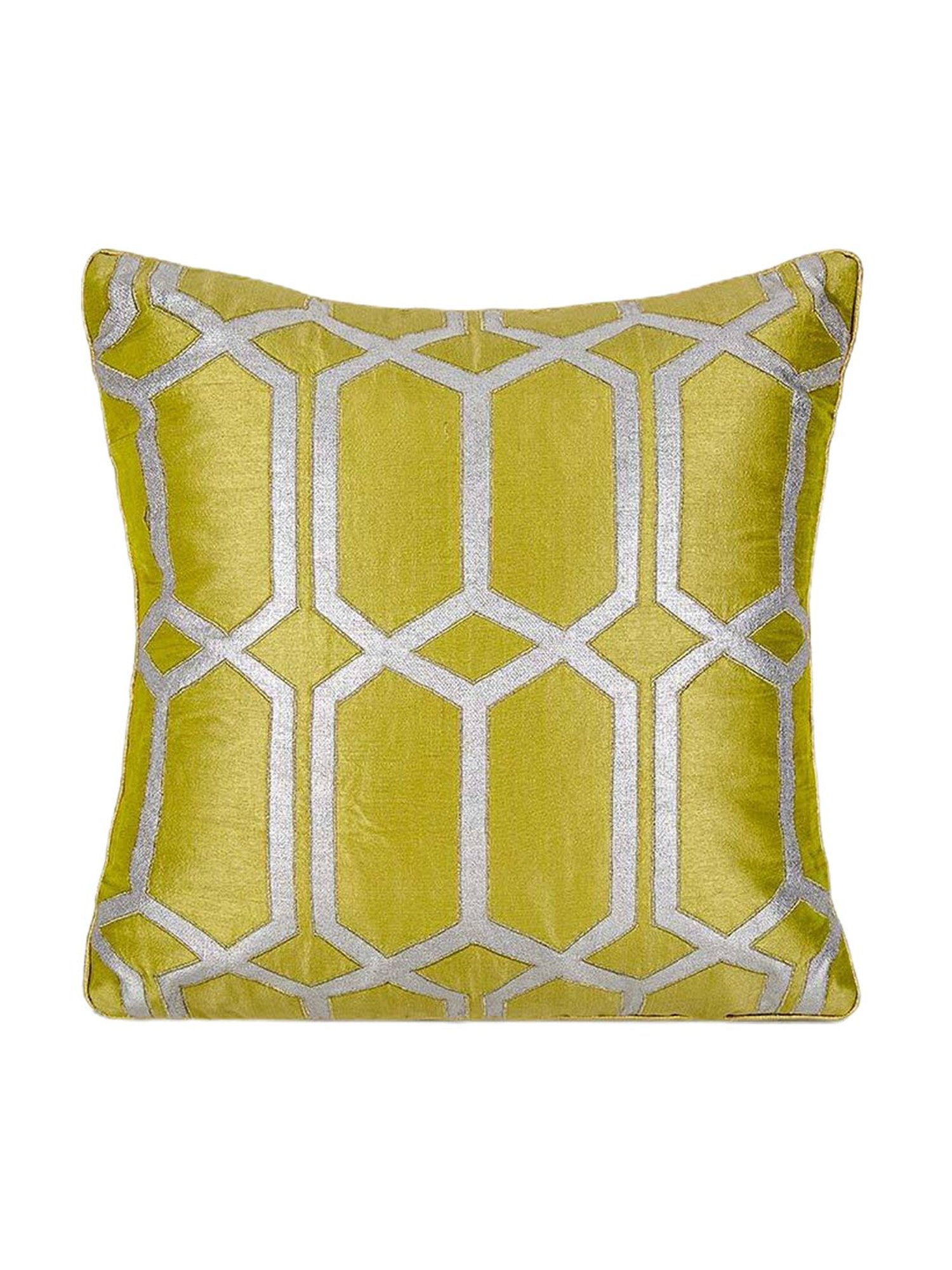 Home4U Green Dupion Cushion Cover